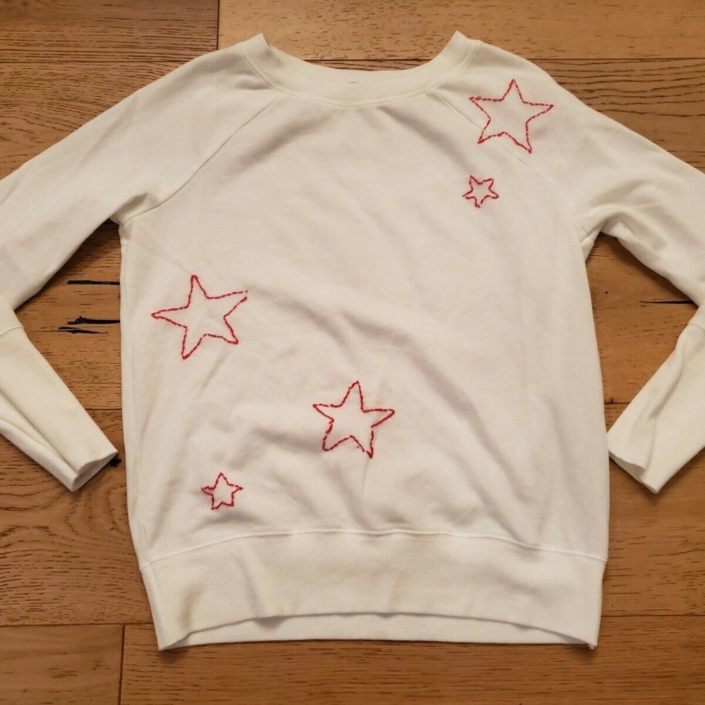 Hello Nite crew sweatshirt with stars - pajama top - white - xs